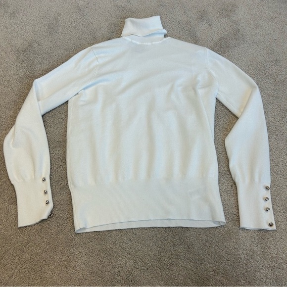 FOREVER 21 Ivory white long sleeve knit turtleneck sweater Sz M - Picture 4 of 10
